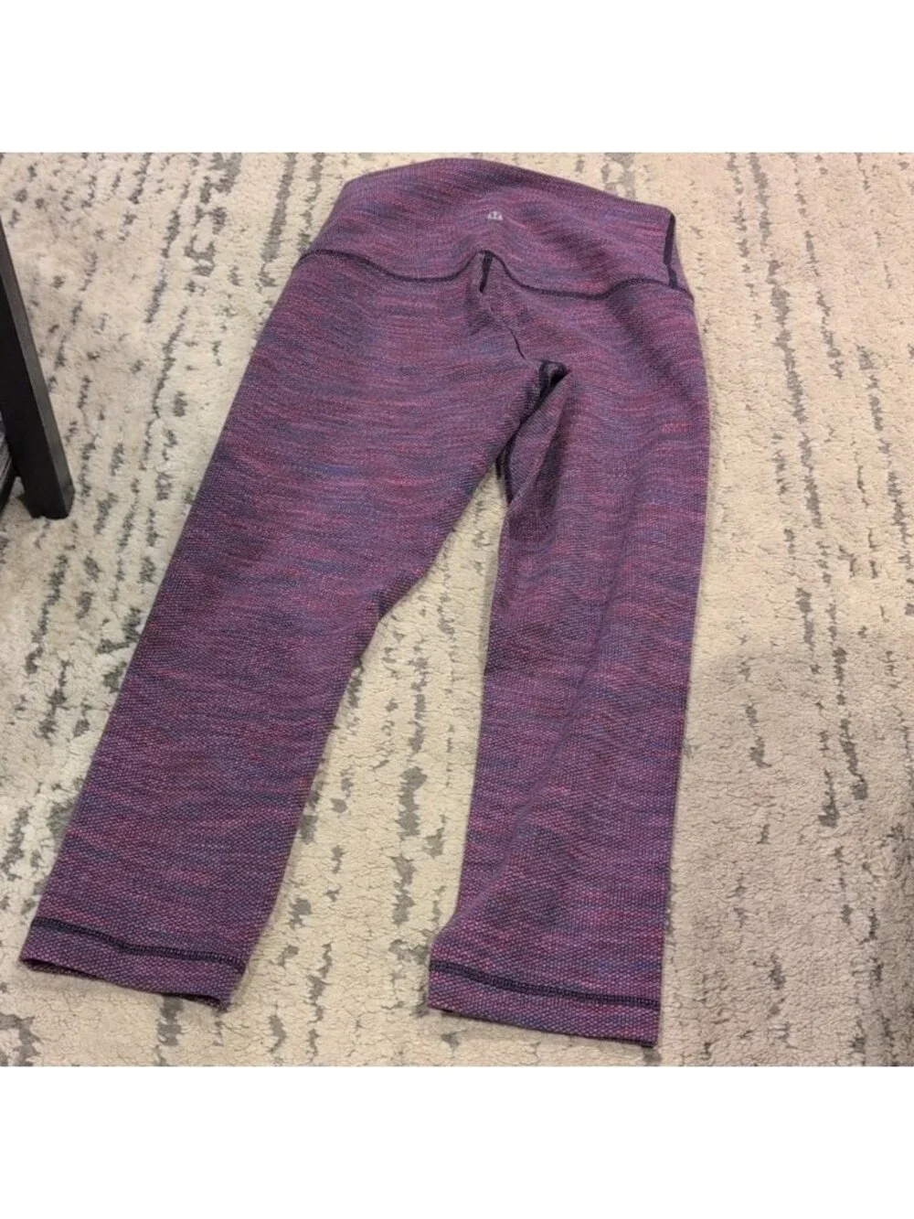 Lululemon Wunder Under Crop II (Roll Down)Diamond Jacquard Space Dye Naval Blu